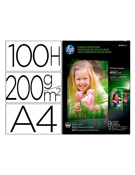 PAPEL FOTOGRAFICO HP SEMI-GLOSSY 170G/M2- A4- 100H Q2510A