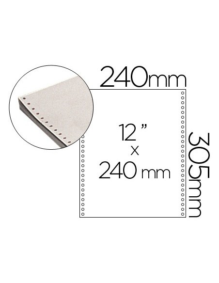 PAPEL CONTINUO 240X12 BLANCO CAJA 2500 H.