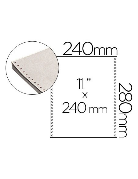 PAPEL CONTINUO 240X11 BLANCO CAJA 2500 H.