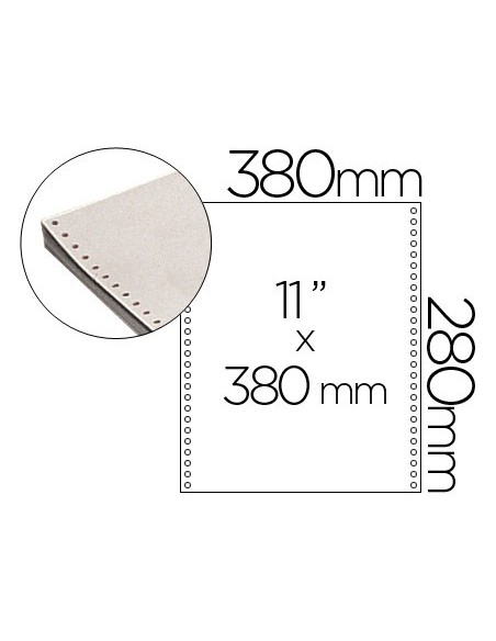 PAPEL CONTINUO 380X11 BLANCO CAJA 2500 H.