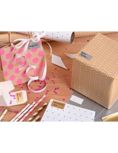 ETIQUETA ADH.AVERY TICO SATINADO ORO/PLATA LASER PK.DE 626 UD. SURT.