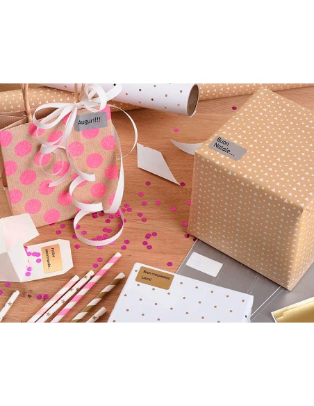 ETIQUETA ADH.AVERY TICO SATINADO ORO/PLATA LASER PK.DE 626 UD. SURT.