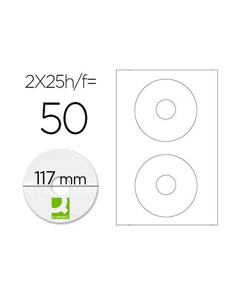 ETIQUETA ADH. Q-CON. 117MM CD-ROM 100H.