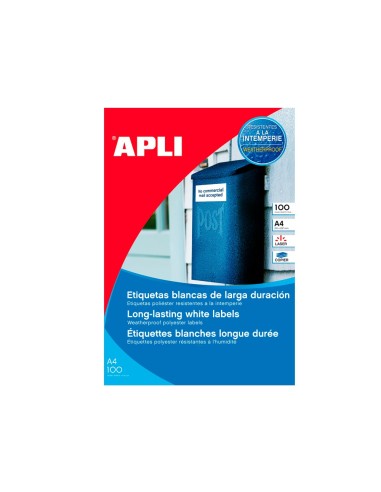 ETIQUETAS ADH. APLI 12121 210,0X297,0MM BL. EXTERIOR 100H.