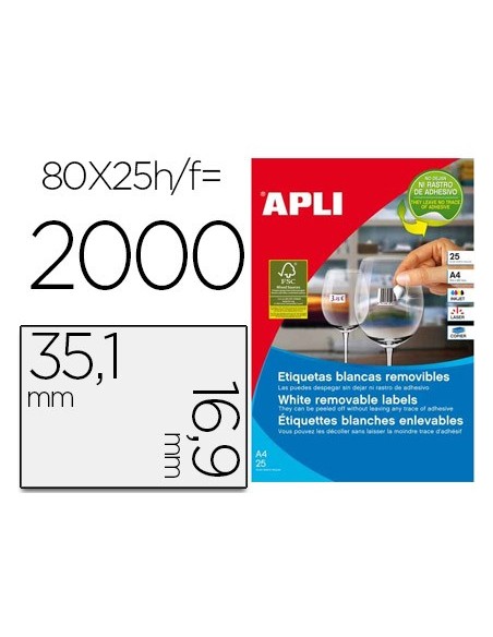 ETIQUETA ADH. APLI 10199 35,1X16,9MM 25H.