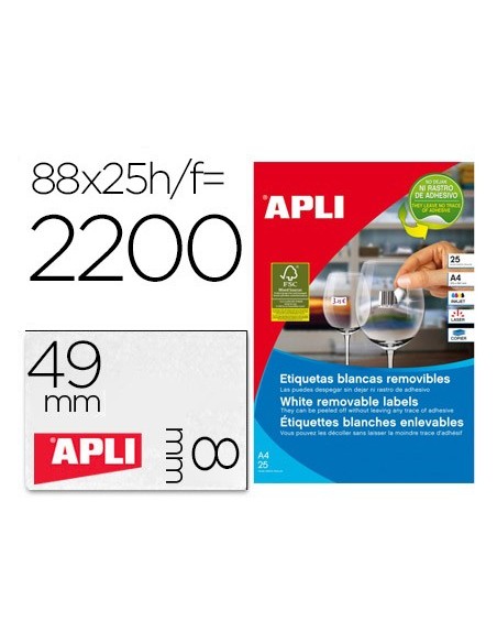 ETIQUETA ADH. APLI 10314 45X8MM JOYERIA REMOV. 25H.