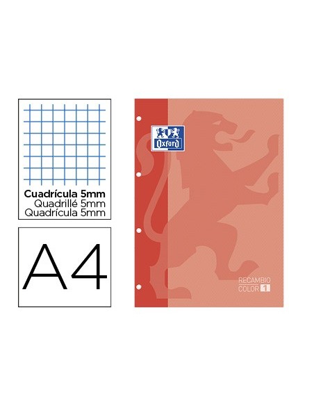 RECAMBIO OXFORD A4 80H. 5MM4 TAL.MELOCOTON