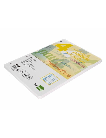 RECAMBIO LIDERPAPEL4º100 H CUADO PAUTADO 4 MM 6 TALADROS 70 G**