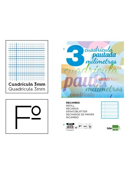 RECAMBIO LIDER.FL.100 H 4 TALADROS 70 GR CUADRO PAUT.3MM MARG**