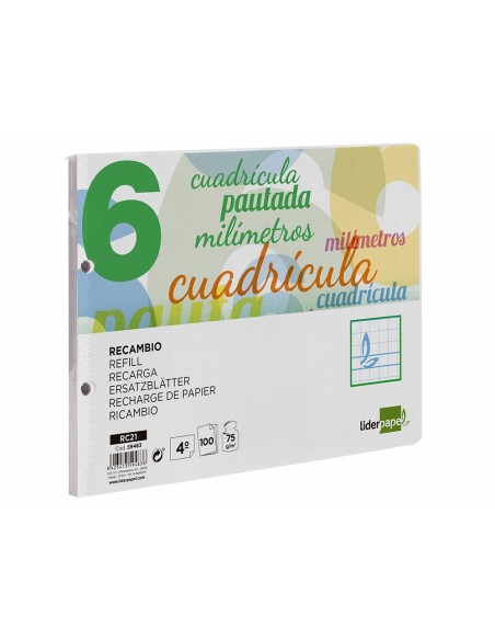 RECAMBIO LIDER.4º 100H.70G/M2 CUADRO PAUT.6MM 2 TALADROS **