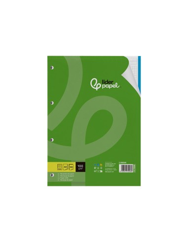 RECAMBIO LIDER.A4 100H.100G CUADRO 5MM 4A BANDAS 5 COL