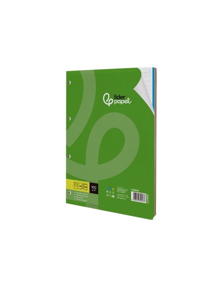 RECAMBIO LIDER.A4 100H.100G RAYADO HORIZONTAL 4A BANDAS 5 COL