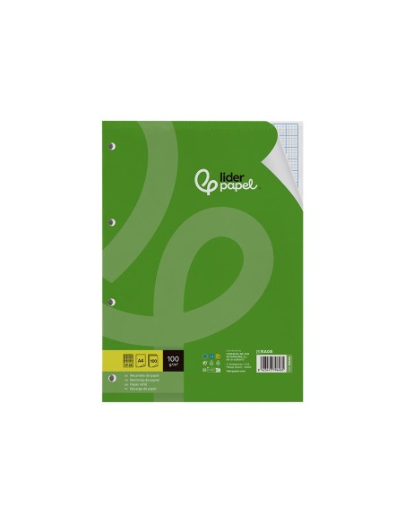 RECAMBIO LIDERPAPEL A4 100 HOJAS 100 G/M2 RAYADO Nº 46 4 TALADROS