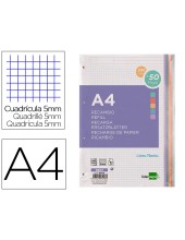 RECAMBIO  A4 200+50H. 90G/M2 5MM4 TAL.B.DE 5 COL.