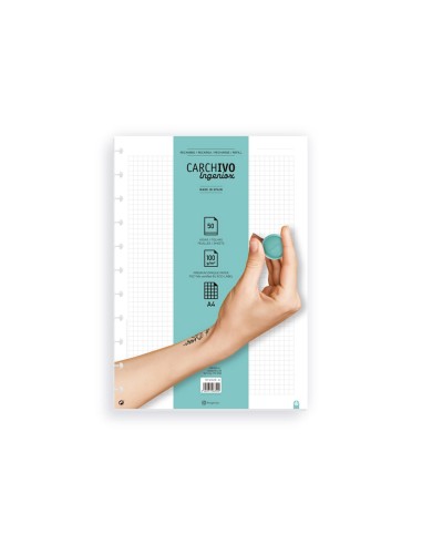 RECAMBIO CUADERNO CARCHIVO INGENIOX A4 50H. CUADRICULA
