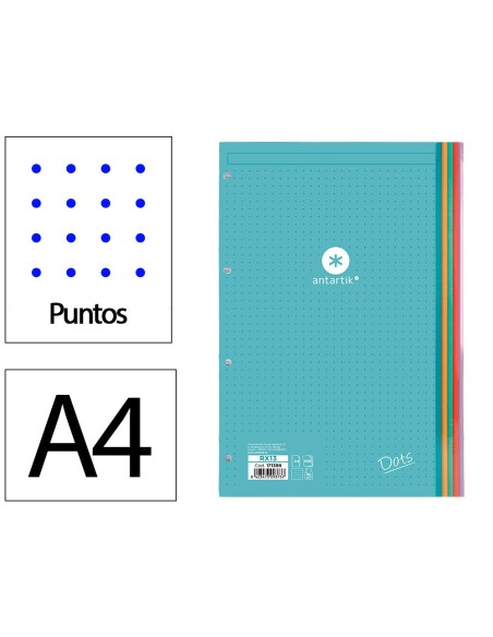 RECAMBIO ANTARTIK A4 100H. 90G/M2 PUNTOS DOTS4 TAL.B.DE 5 COL.