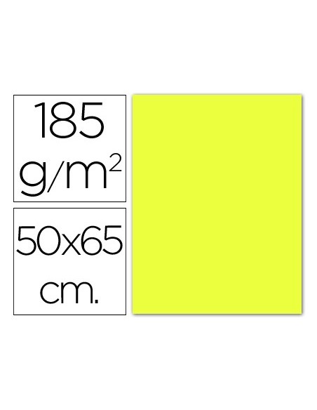 CARTULINA GUARRO AMARILLO LIMON 50X65 CM 185 GR