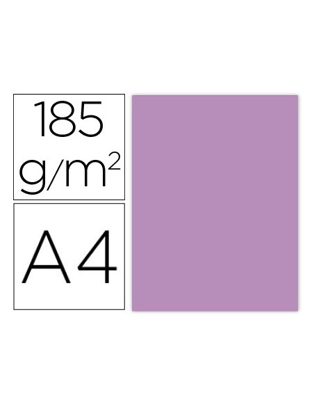 CARTULINA GUARRO A4 MALVA 185 GR PQ.50 H