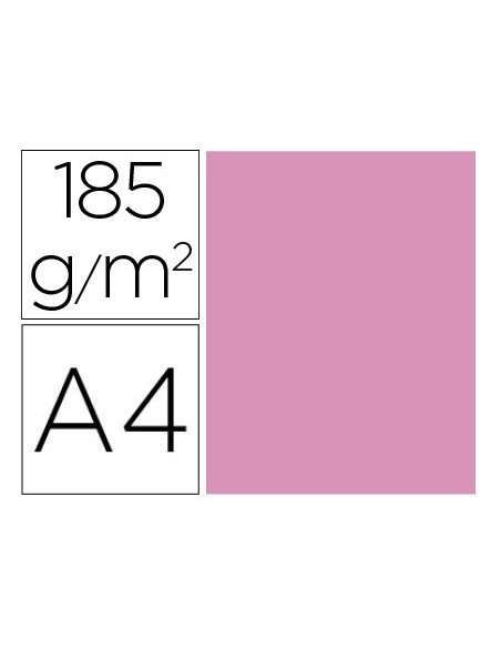CARTULINA GUARRO A4 RS.CHICLE 185 GR PQ.50 H