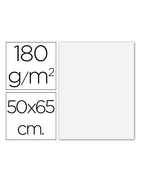 CARTULINA GUARRO EXTRA BLANCA 50X65 CM 180 GR UD.
