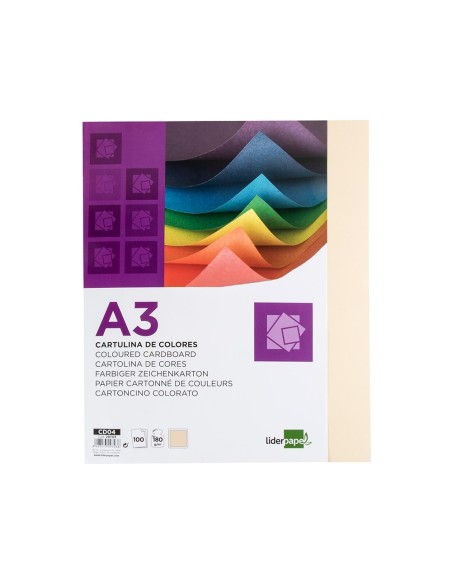 CARTULINA DIN A3 CREMA 180 GR PAQUETE 100 H