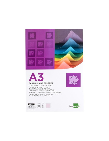 CARTULINA DIN A3 ROSA 180 GR PAQUETE 100 H