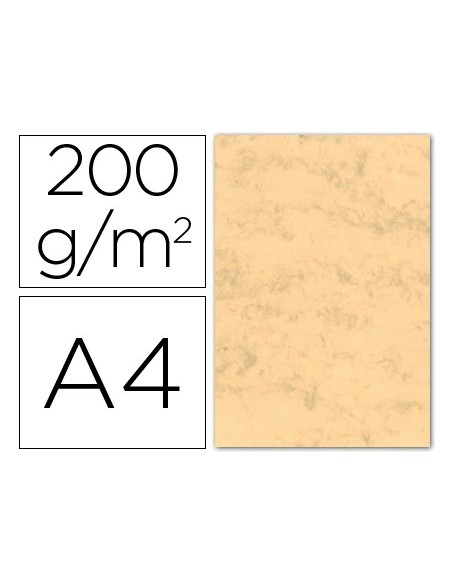 CARTULINA MARMOLEADA DIN A4 200 GR. OCRE PAQUETE 100 H