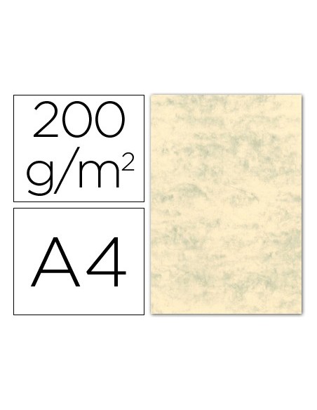 CARTULINA MARMOLEADA DIN A4 200 GR. CREMA CLARO PAQUETE 100 H.