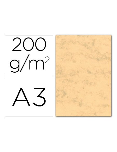 CARTULINA MARMOLEADA DIN A3 200 GR. OCRE PAQUETE 100 H
