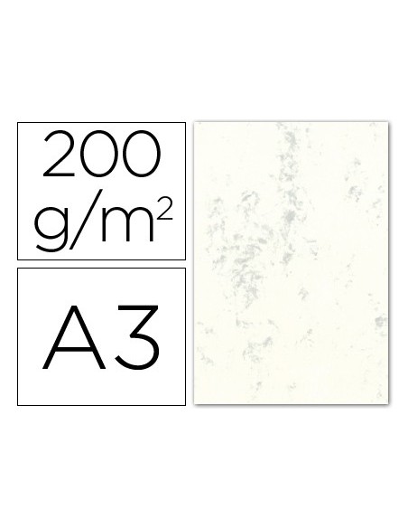 CARTULINA MARMOLEADA DIN A3 200 GR. CREMA CLARO PAQUETE 100 H.