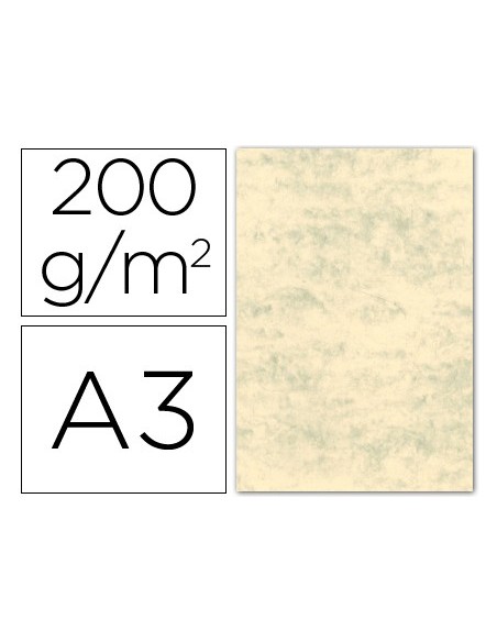 CARTULINA MARMOLEADA DIN A3 200 GR. GRIS PAQUETE 100 H
