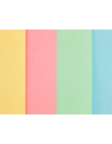 CARTULINA DIN A4 180 GR PAQUETE 100 CUATRO COL.SURT. CELESTE-AMARILLO