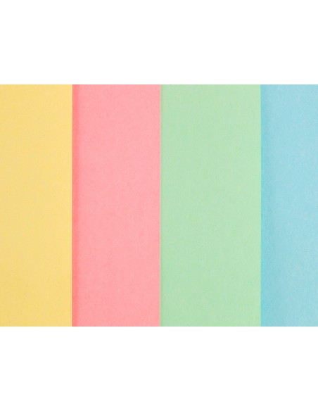 CARTULINA DIN A4 180 GR PAQUETE 100 CUATRO COL.SURT. CELESTE-AMARILLO