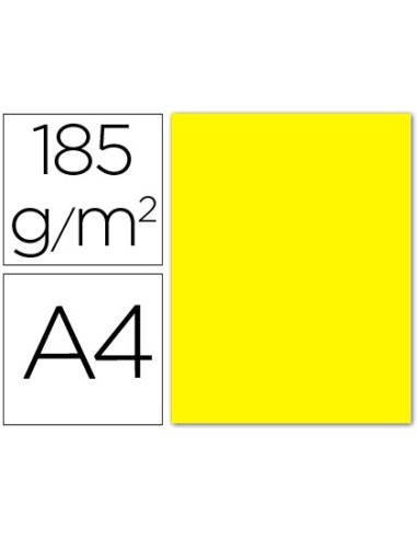 CARTULINA GUARRO DIN A4 AM.CANARIO 185 GR PAQUETE 50 H 200040155