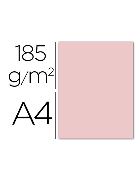 CARTULINA GUARRO DIN A4 ROSA 185 GR PAQUETE 50 H 200040159