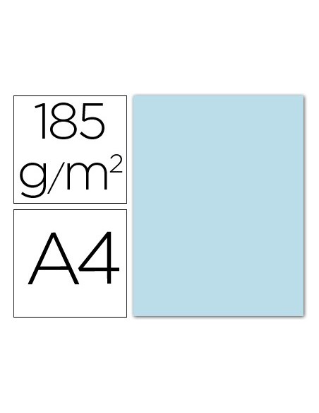 CARTULINA GUARRO DIN A4 AZUL CIELO 185 GR PAQUETE 50 H 200040166