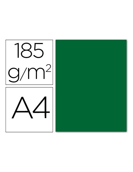 CARTULINA GUARRO DIN A4 VERDE ABETO 185 GR PAQUETE 50 H 200040173