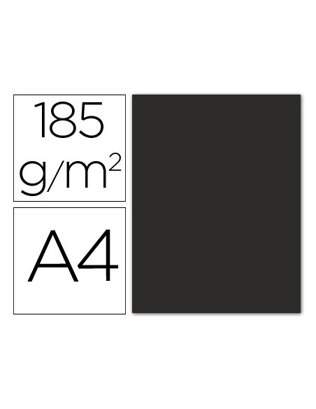 CARTULINA GUARRO DIN A4 NEGRO 185 GR PAQUETE 50 H 200040179