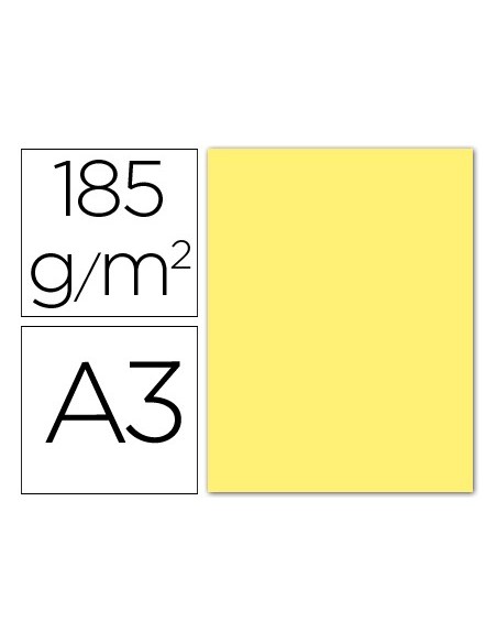CARTULINA GUARRO DIN A3 AMARILLO 185 GR PAQUETE 50 H 200040183