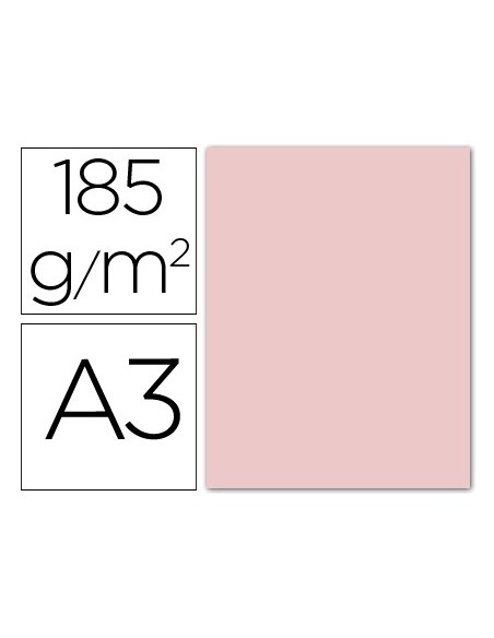 CARTULINA GUARRO DIN A3 ROSA 185 GR PAQUETE 50 H 200040189