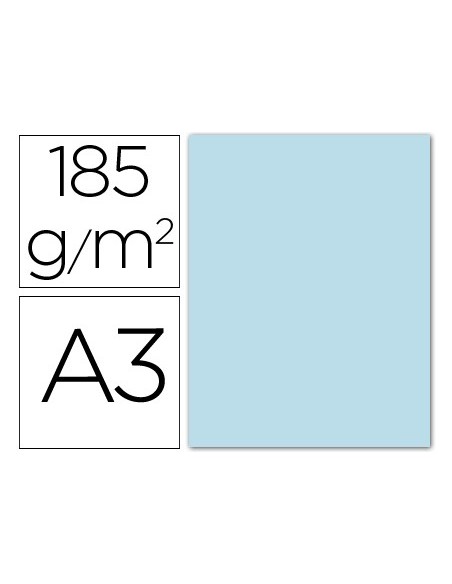 CARTULINA GUARRO DIN A3 AZUL CIELO 185 GR PAQUETE 50 H 200040199