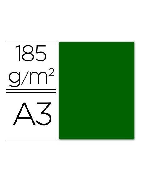 CARTULINA GUARRO DIN A3 VERDE BILLAR 185 GR PAQUETE 50 H 200040208