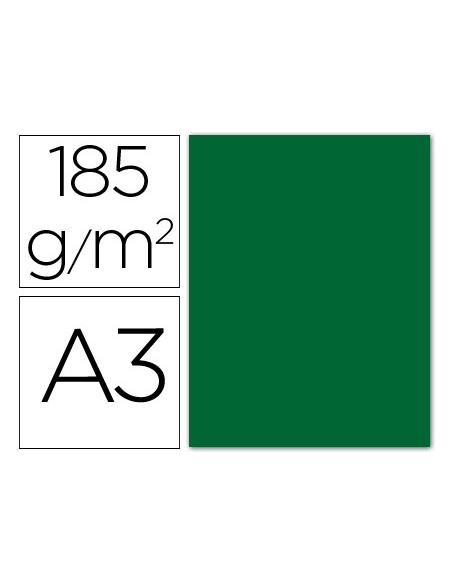 CARTULINA GUARRO DIN A3 VERDE ABETO 185 GR PAQUETE 50 H 200040209