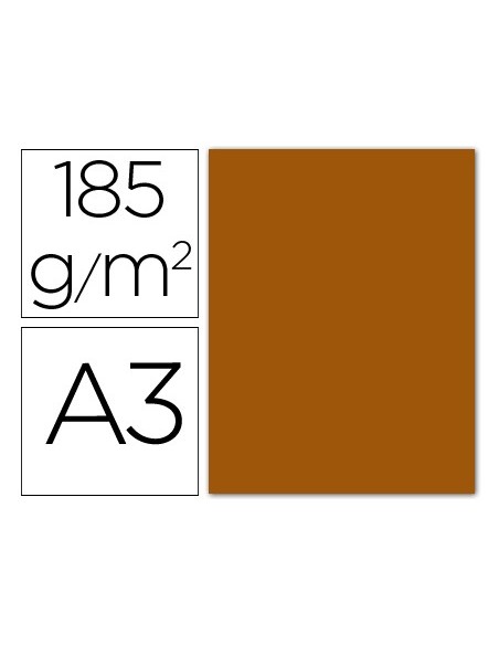 CARTULINA GUARRO A3 MARRON CHOCOLATE 185 GR PAQUETE 50 H 200040213