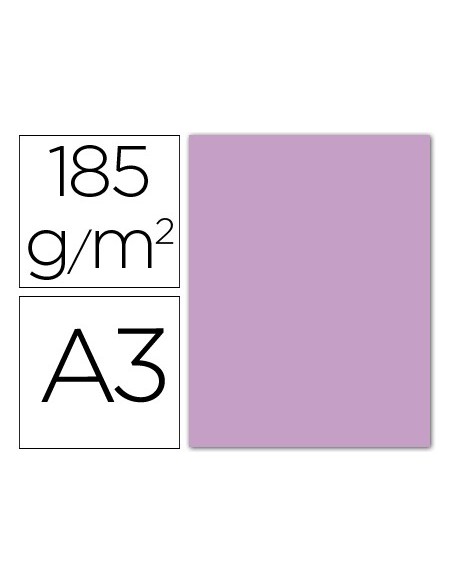 CARTULINA GUARRO DIN A3 LILA 185 GR PAQUETE 50 H 200040196