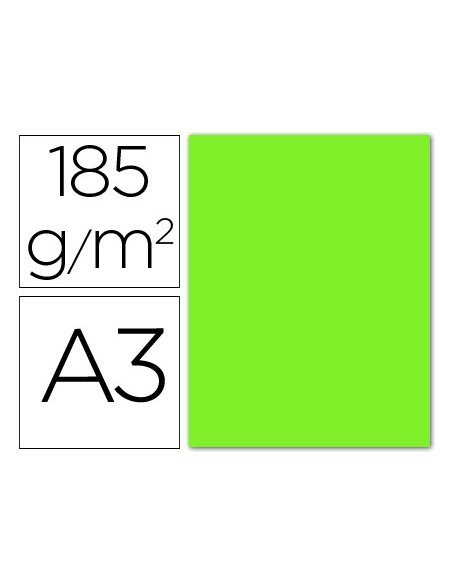 CARTULINA GUARRO DIN A3 VE.FLUORESCENTE 250 GR PAQUETE 50 H 200040819