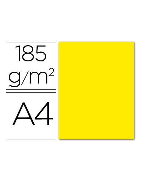 CARTULINA GUARRO DIN A4 GUALDA 185 GR PAQUETE 50 H 200040156