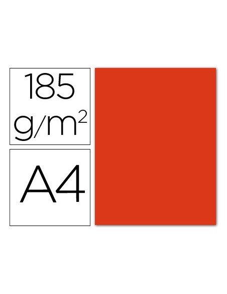 CARTULINA GUARRO DIN A4 TOMATE 185 GR PAQUETE 50 H 200040161