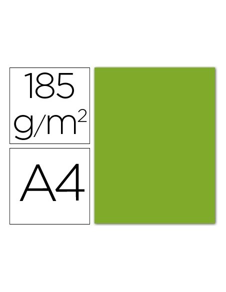 CARTULINA GUARRO DIN A4 VERDE MANZANA 185 GR PAQUETE 50 H 200040171