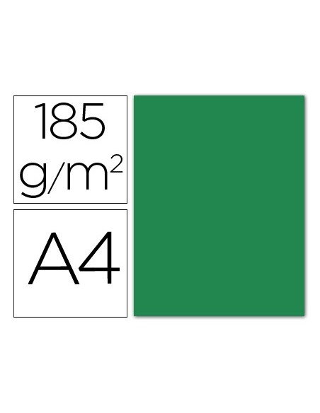 CARTULINA GUARRO DIN A4 VERDE AMAZONA 185 GR PAQUETE 50 H 200040174